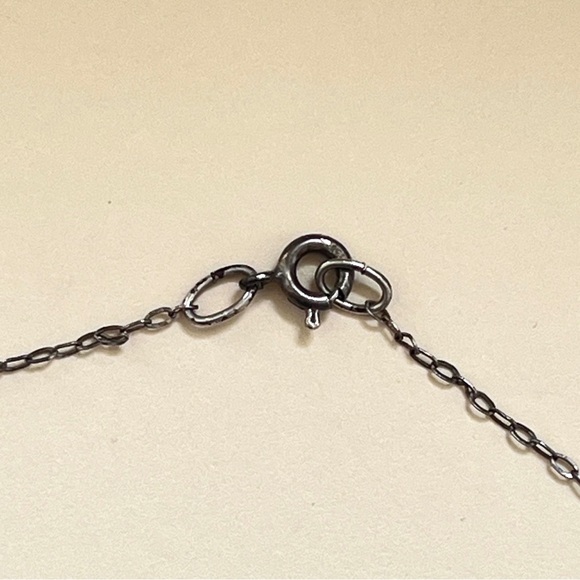 1990s vintage silver and blue star moon delicate thin necklace - Picture 9 of 11